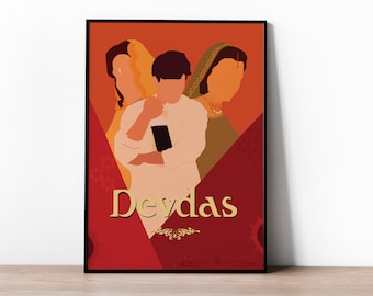 Devdas - Bollywood - Bollywood Poster - Shah Rukh Khan - Aishwarya Rai - Bollywood Druck - Hindi - Indische Filme - Film - Madhuri Dixit