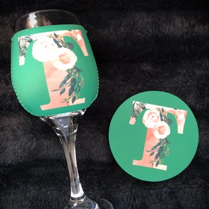 Wine Glass Sleeve and Coaster Set (Custom Personalized) - Neoprene