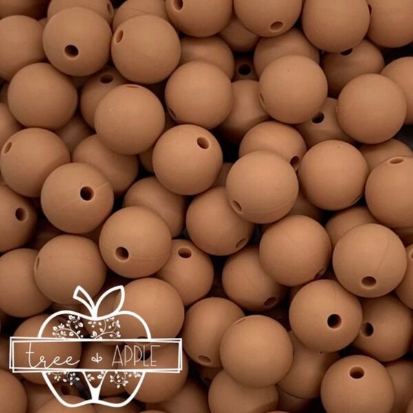 12mm Caramel Silicone Beads, Brown  Round Silicone Beads, Beads Wholesale