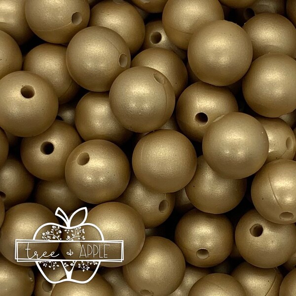 15mm Gold Silicone Beads, Gold Round Silicone Beads, Beads Wholesale