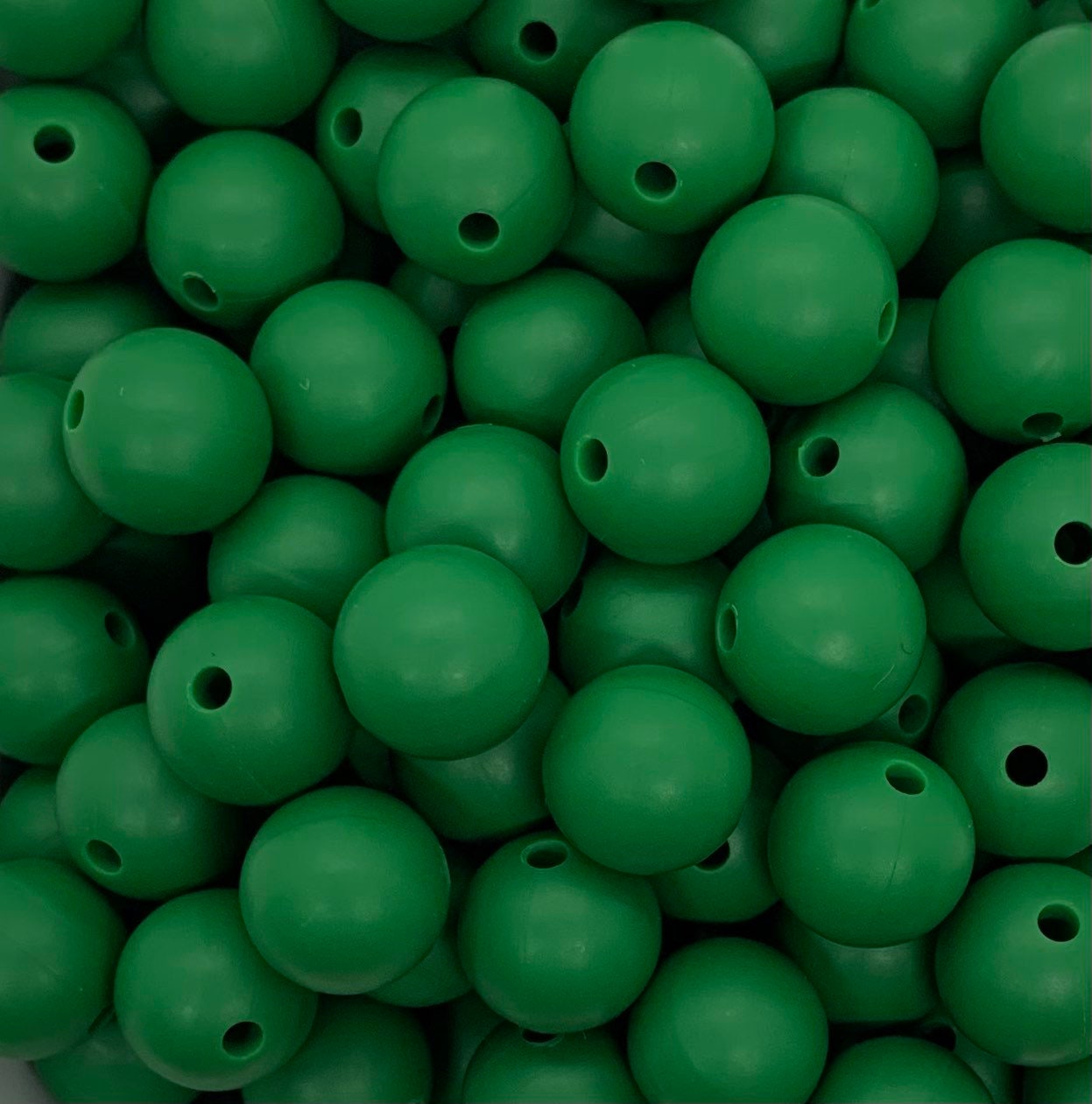 12mm Deep Green Silicone Beads, Silicone Beads in Bulk, 12mm