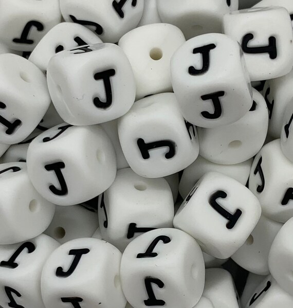 12mm Silicone Letter Beads Square Silicone teething Beads