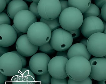 15mm Sage Green Round Silicone Beads, Green Round Silicone Beads, Beads  Wholesale