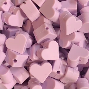 Mini Lavender  Heart Silicone Focal Bead, Valentine’s Silicone Bead, Heart Shape Silicone Bead