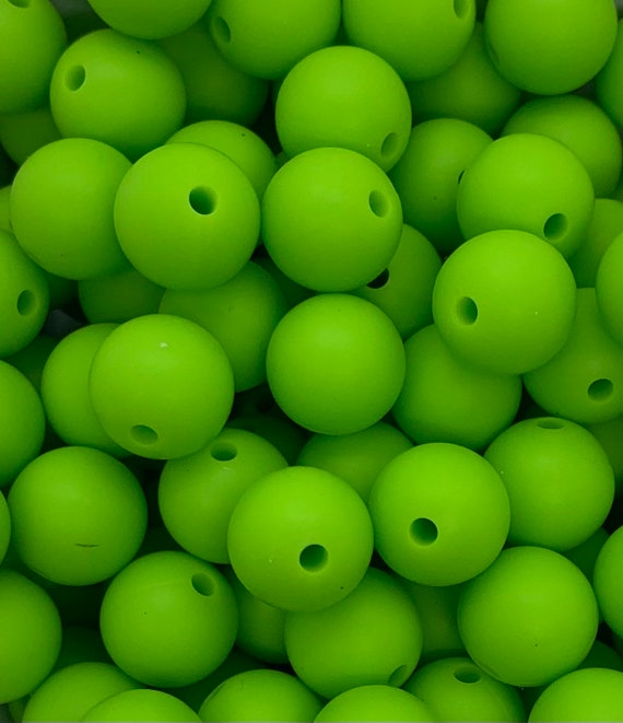 12mm Deep Green Silicone Beads, Silicone Beads in Bulk, 12mm