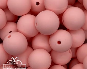 15mm Soft Pink Silicone Beads, Pink Round Silicone Beads, Beads Wholesale