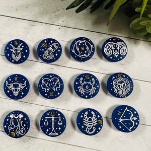 Blue Zodiac Silicone Focal Bead , Constellation Focal Bead