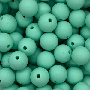 12mm Mint Silicone Beads, Blue Round Silicone Beads, Turquoise Beads Wholesale