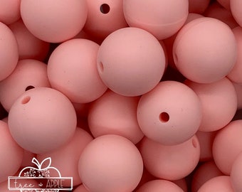 12mm  Soft Pink Silicone Beads, Pink Round Silicone Beads, Beads Wholesale
