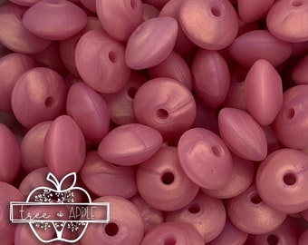12 pc Pink Gold Lentil 12mm Rose Gold Luster Czech Glass Bead Lentil