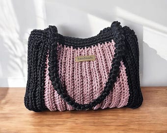 Handmade Crochet Shoulder Bag – Macrame Yarn – Multicolor Options