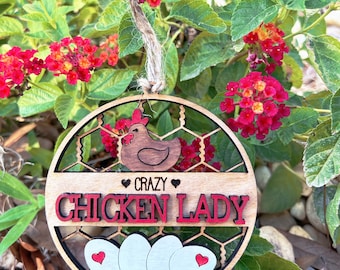 Crazy Chicken Lady Ornament