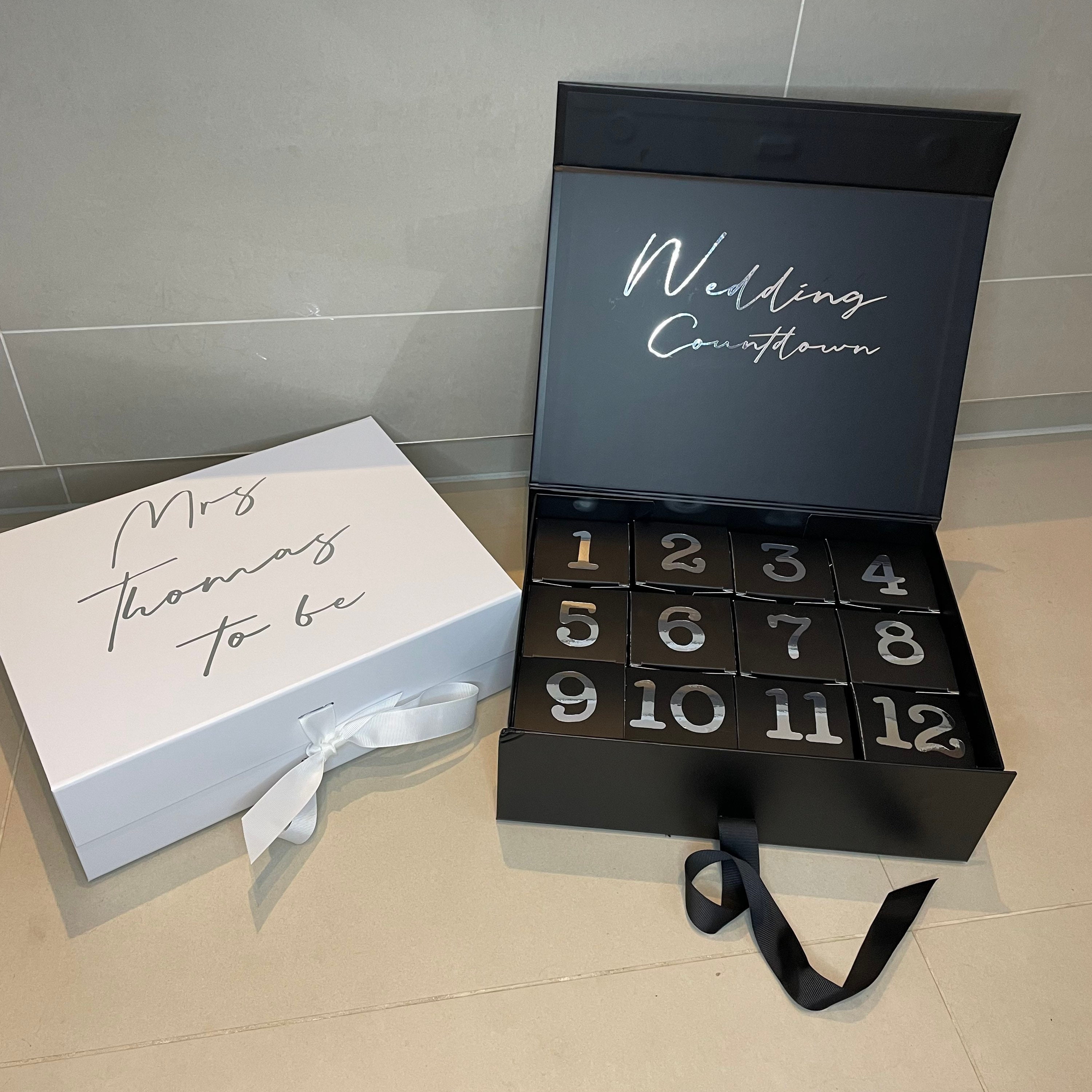 Personalised Mr & Mrs Advent Calendars/ Wedding Countdown- Bride Groom Personalised Mr & Mrs Advent Calendars/ Wedding Countdown- Bride Groom