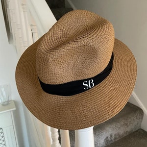 Personalised ladies sun hat- fedora Panama