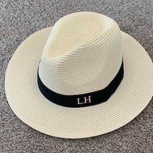 Personalised ladies sun hat- fedora Panama