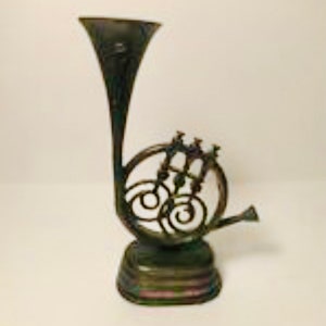 Vintage Miniature Die Cast Metal Pencil Sharpener  -  French Horn Instrument.  Great Condition.