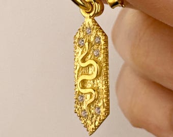 Snake Drop Earrings, 14k Gold Vermeil Serpent Earrings, Witchy Jewelry