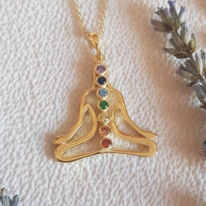 yoga necklace, yogi symbol necklace, silver yoga pendant