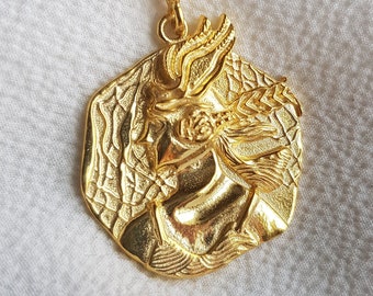 COLLIER HERMES ANCIEN, médaillon Hermès, pendentif dieu grec antique en argent 925 carats, bijoux mythologiques, cadeau pour lui, collier en argent pour homme