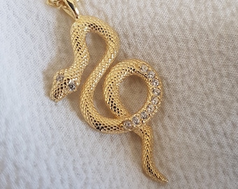 Tiny Snake Pendant | 925 Sterling Silver, Minimalist Snake Necklace, Hecate&#39;s Snake Pendant, Animal Pendant, Serpent Necklace, Gift for Her