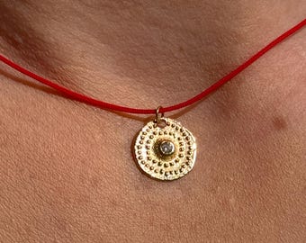 Collier minimaliste Voie lactée, pendentif soleil miniature en or massif 14 carats, bijou divinité solaire fait main, inspiré des étoiles anciennes