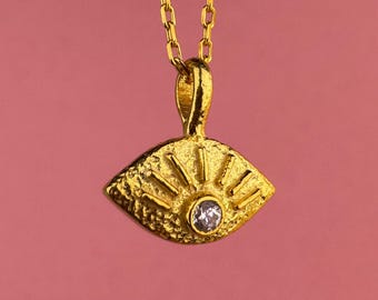 Collier Œil qui voit tout, talisman protecteur en argent sterling 925, pendentif inspiré de la mythologie ancienne, amulette minimaliste