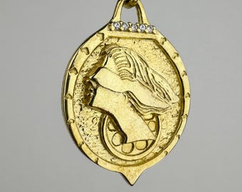 GODDESS FORTUNA Halskette, 14k Gold Vermeil Glücksbringer, Glücksgöttin Anhänger