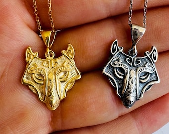 Collana Con Ciondolo Lupo E Ragazza In Argento Sterling 925 – Simbolo Di Lealtà E Protezione, Regalo Romantico Per Lei, Catena Regolabile 18+5 Cm