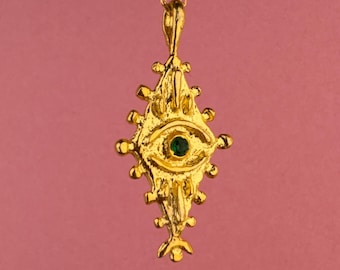 Eye of the First Light Necklace, 925 Sterling Silver Ancient Anatolian Eye Talisman, Protective Amulet, Mythology Jewelry