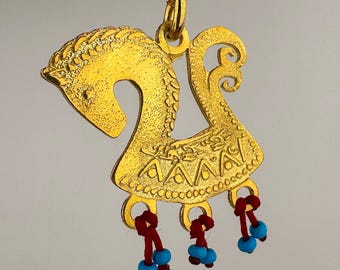 Collier Cheval de Troie, pendentif cheval mythologique en argent sterling 925 fait main, bijou inspiré de la mythologie grecque antique