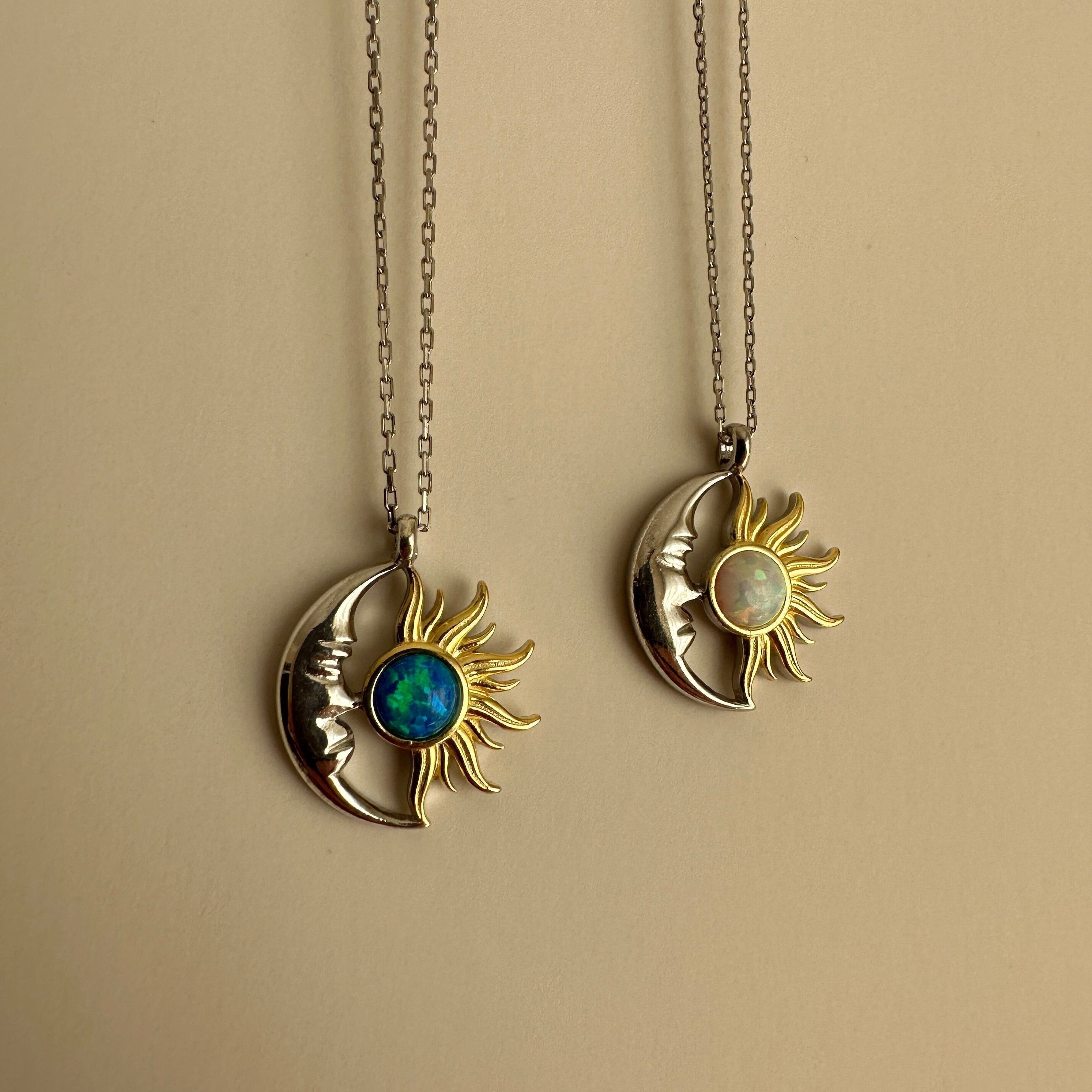 Collana A Clessidra Donna Uomo In Acciaio: Ciondolo Sole Luna Stelle, Regalo Significativo