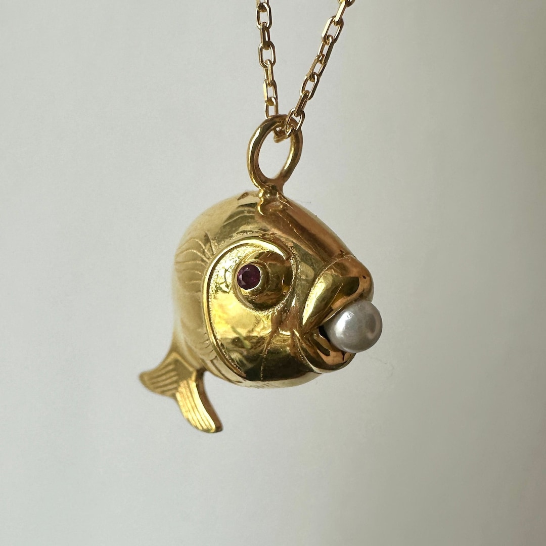 Little Fish With Pearl Charm, 925 Sterling Silver Lucky Fish Necklace, Ocean Jewelry, Animal Pendant, Unique Fish Charm, Gift for Fish Lover - Etsy Little Fish With Pearl Charm, 925 Sterling Silver Lucky Fish Necklace, Ocean Jewelry, Animal Pendant, Unique Fish Charm, Gift for Fish Lover - Etsy