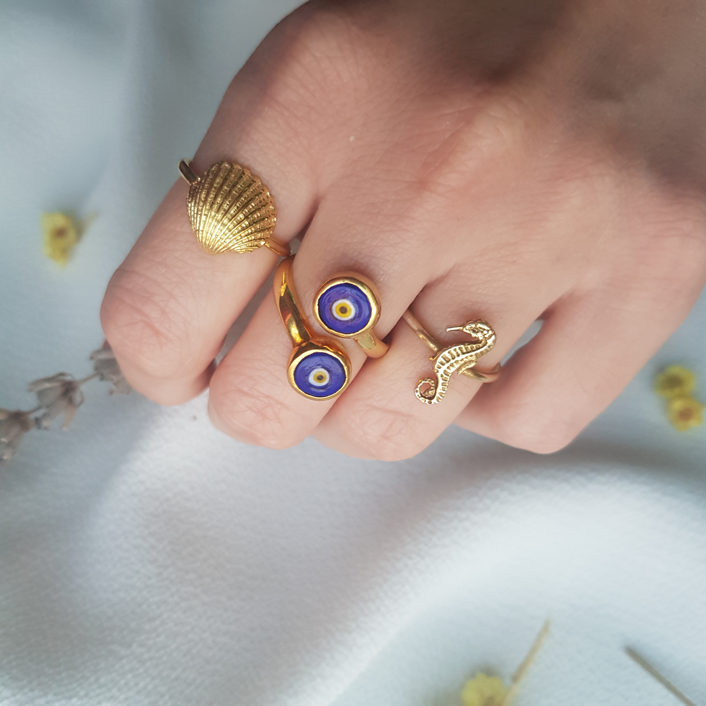 Oyster Adjustable Ring Silver