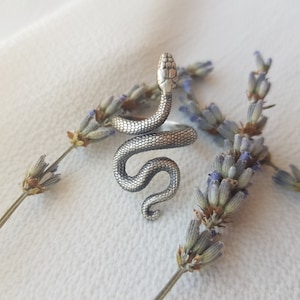 Gold Snake Ring, 925 Sterling Silver, Serpent Ring, Witchcraft Jewelry, Gift for Her