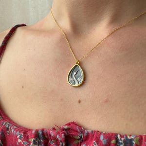 Crane Necklace, Solid 925 Sterling Silver Minimal Bird Charm, Crane Portrait Pendant, Animal Necklace, Gift for Bird Lover, Unique Jewelry