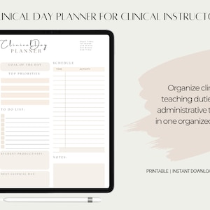 Clinical Day Planner for Clinical Instructors & Nursing Students