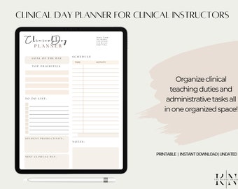 Clinical Day Planner for Clinical Instructors & Nursing Students