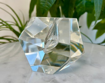VTG Faceted Crystal Orchid Bud Vase by Timo Sarpaneva for Iittala of Finland