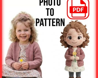 Custom Child Crochet Pattern – Amigurumi Doll PDF from Photo