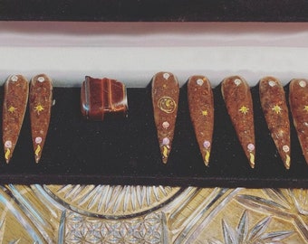 Red Tiger Eye Nails
