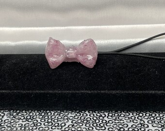 Lepidolite Gemstone Healing Crystal  Bow Ponytail