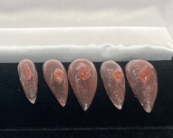 Ruby Aura Quartz Press on Nails