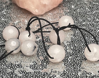 Rose Quartz  Healing Crystal Pony tail ball (medium )