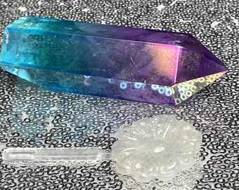 Semi Precious Stone Flower Barrette