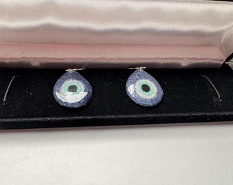 Evil Eye Semi Precious Stone Ear Rings