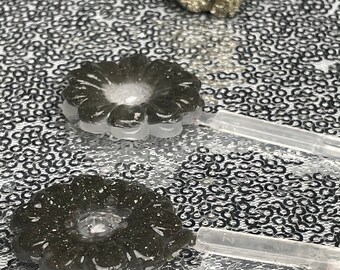 Pyrite Healing Crystal Flower Barrette. Great for students. Good for one who needs to focus.