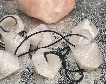 Rose Quartz  Healing Crystal Hexagon Pony tail