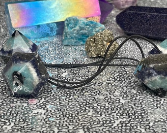 Evil Eye Protection Healing Crystal Hexagon Pony Tail