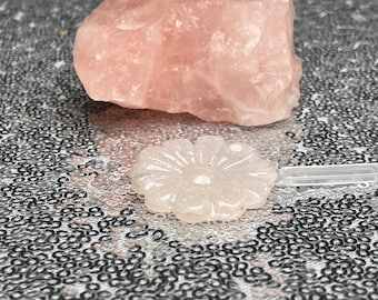 Pink Opal,  Rose Quartz Healing Crystal Flower Barrette