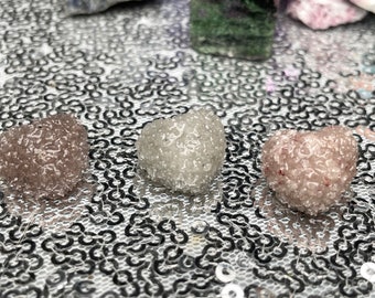 Heart Stud Healing Crystal Charm